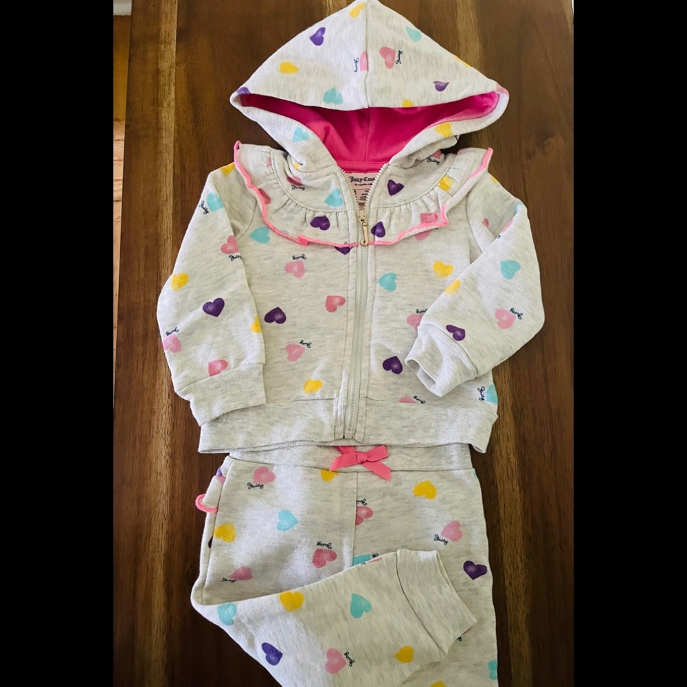Cute Juicy Couture track suit with heart print